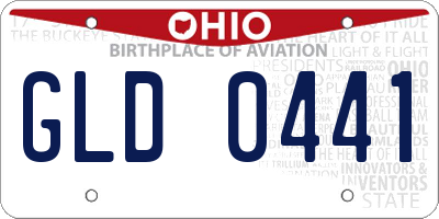 OH license plate GLD0441