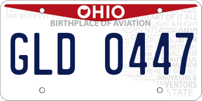 OH license plate GLD0447
