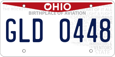 OH license plate GLD0448