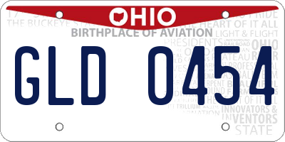 OH license plate GLD0454