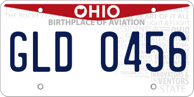 OH license plate GLD0456