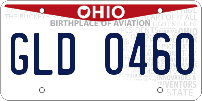 OH license plate GLD0460
