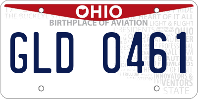 OH license plate GLD0461