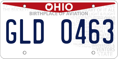 OH license plate GLD0463