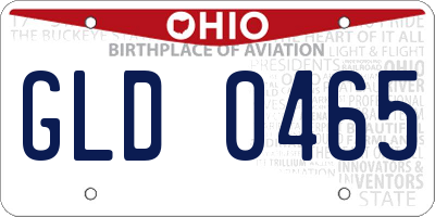 OH license plate GLD0465