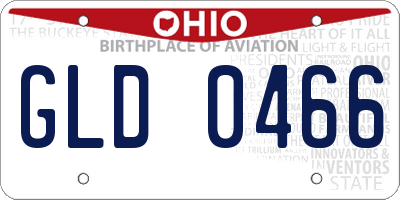 OH license plate GLD0466
