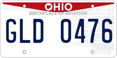 OH license plate GLD0476