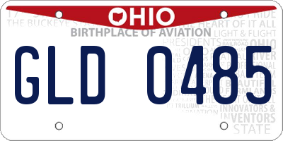 OH license plate GLD0485