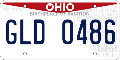 OH license plate GLD0486