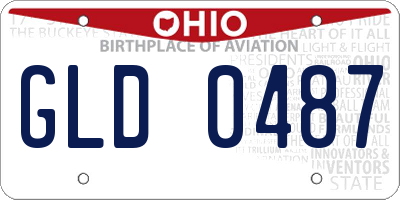 OH license plate GLD0487
