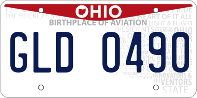 OH license plate GLD0490