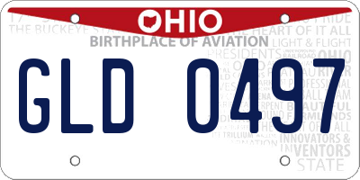 OH license plate GLD0497