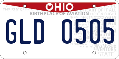 OH license plate GLD0505