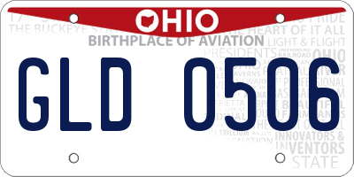 OH license plate GLD0506