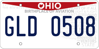 OH license plate GLD0508