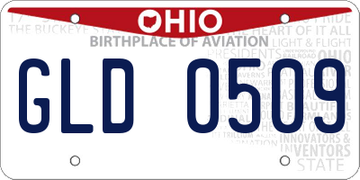 OH license plate GLD0509