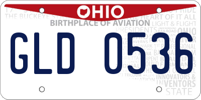 OH license plate GLD0536