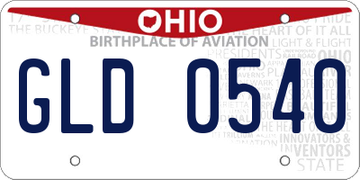 OH license plate GLD0540