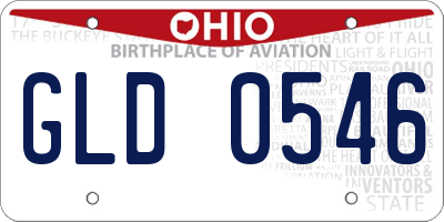 OH license plate GLD0546