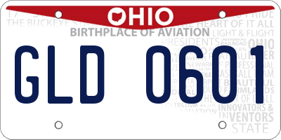 OH license plate GLD0601
