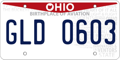 OH license plate GLD0603