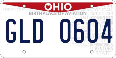 OH license plate GLD0604