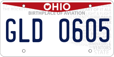 OH license plate GLD0605