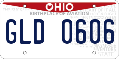 OH license plate GLD0606