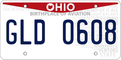 OH license plate GLD0608