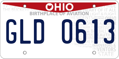 OH license plate GLD0613
