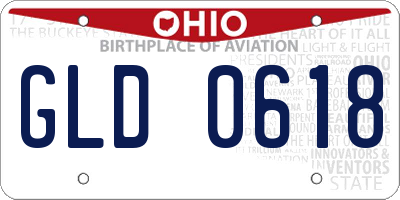 OH license plate GLD0618
