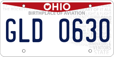 OH license plate GLD0630