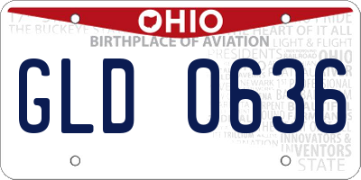 OH license plate GLD0636