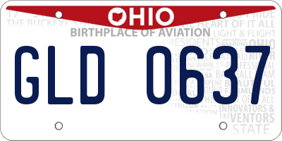 OH license plate GLD0637