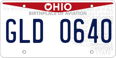 OH license plate GLD0640