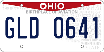 OH license plate GLD0641