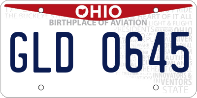 OH license plate GLD0645