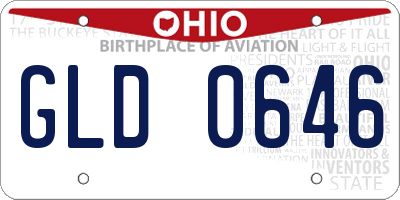 OH license plate GLD0646