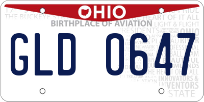 OH license plate GLD0647