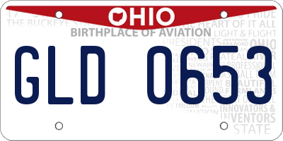 OH license plate GLD0653