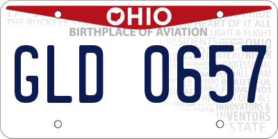OH license plate GLD0657