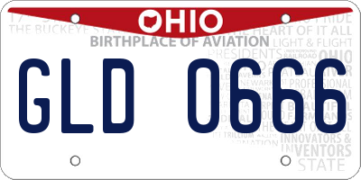 OH license plate GLD0666