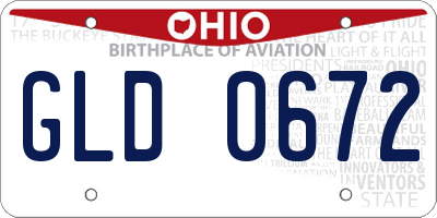 OH license plate GLD0672