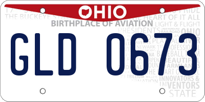 OH license plate GLD0673