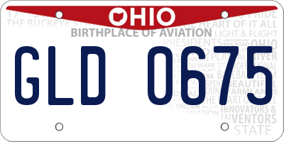 OH license plate GLD0675