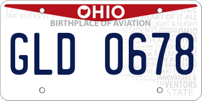 OH license plate GLD0678