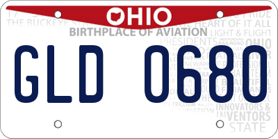 OH license plate GLD0680