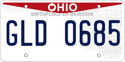 OH license plate GLD0685
