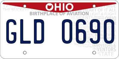 OH license plate GLD0690