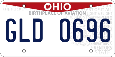 OH license plate GLD0696